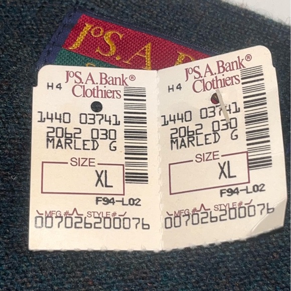 NWT Jos. A. Bank Green Marled Lambswool Suit Vest Made in Hong Kong XL - Picture 11 of 11